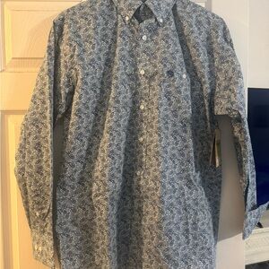 Men's Blue Patterned Shirt